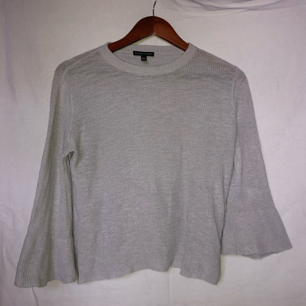 Eileen Fisher cropped bell-sleeve sweater